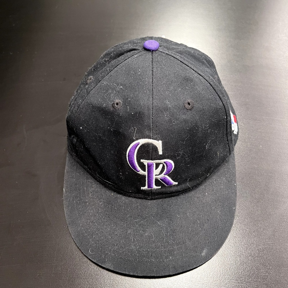 MLB Colorado Rockies Baseball Hat Cap Youth Black Purple Adjustable Strap Back - Picture 4 of 8